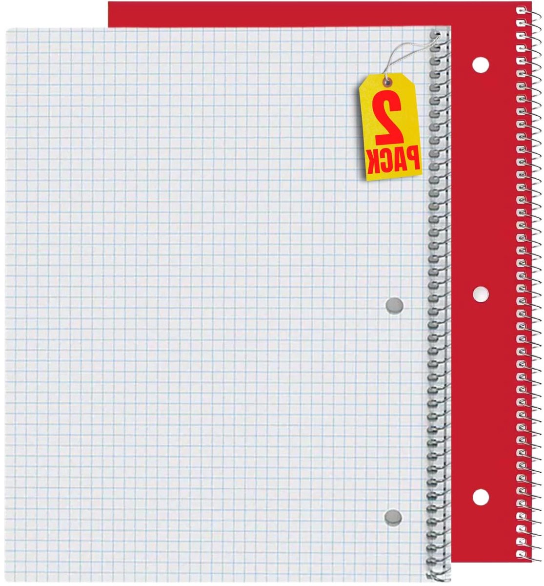 Grafiek notitieboek - Spiraal schrift - Nauwkeurig tekenen - Quad ruled - 100 vellen - Assorti