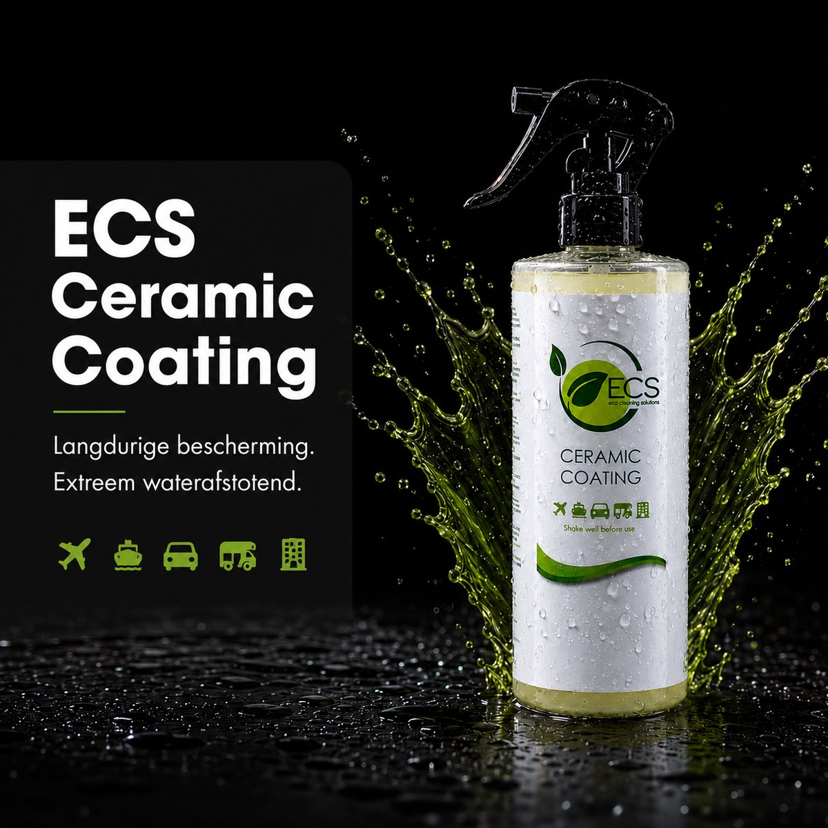 ECS Ceramic Coating – Keramische Lakbescherming Auto – Tot 6 Maanden Bescherming, Hoogglans & Waterafstotende Coating – 500ml – foto 7