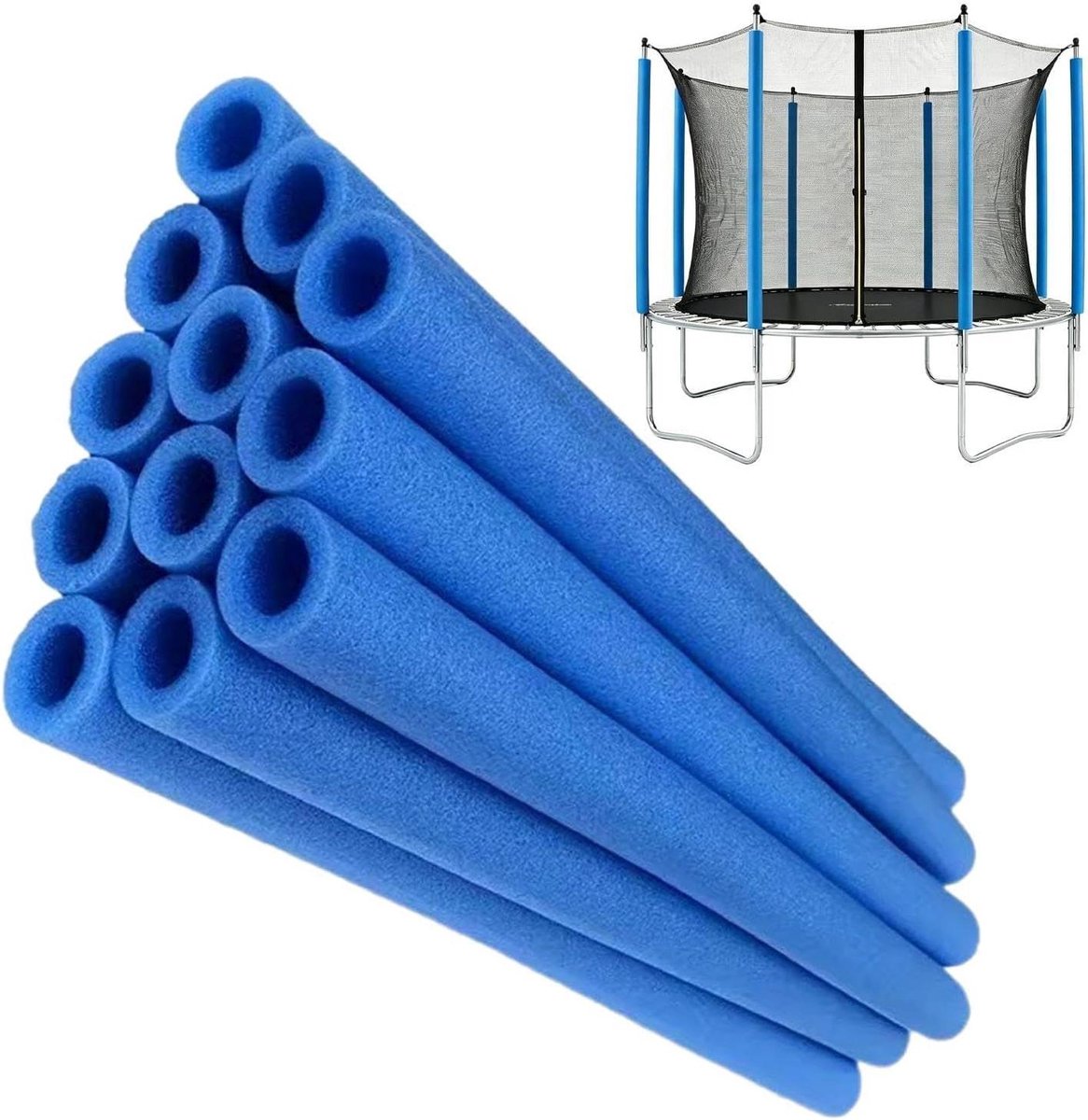 Trampoline Paalhoezen - Veiligheid Padding - Buiten Spelen - Waterdicht UV Bestendig - 12 Stuks - Bruin