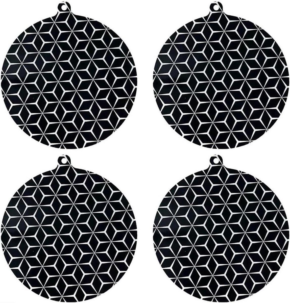 Kookplaat Beschermers - Siliconen Matten - Kookplaat Beschermen - Hittebestendig - 4 stuks 22 cm - Zwart