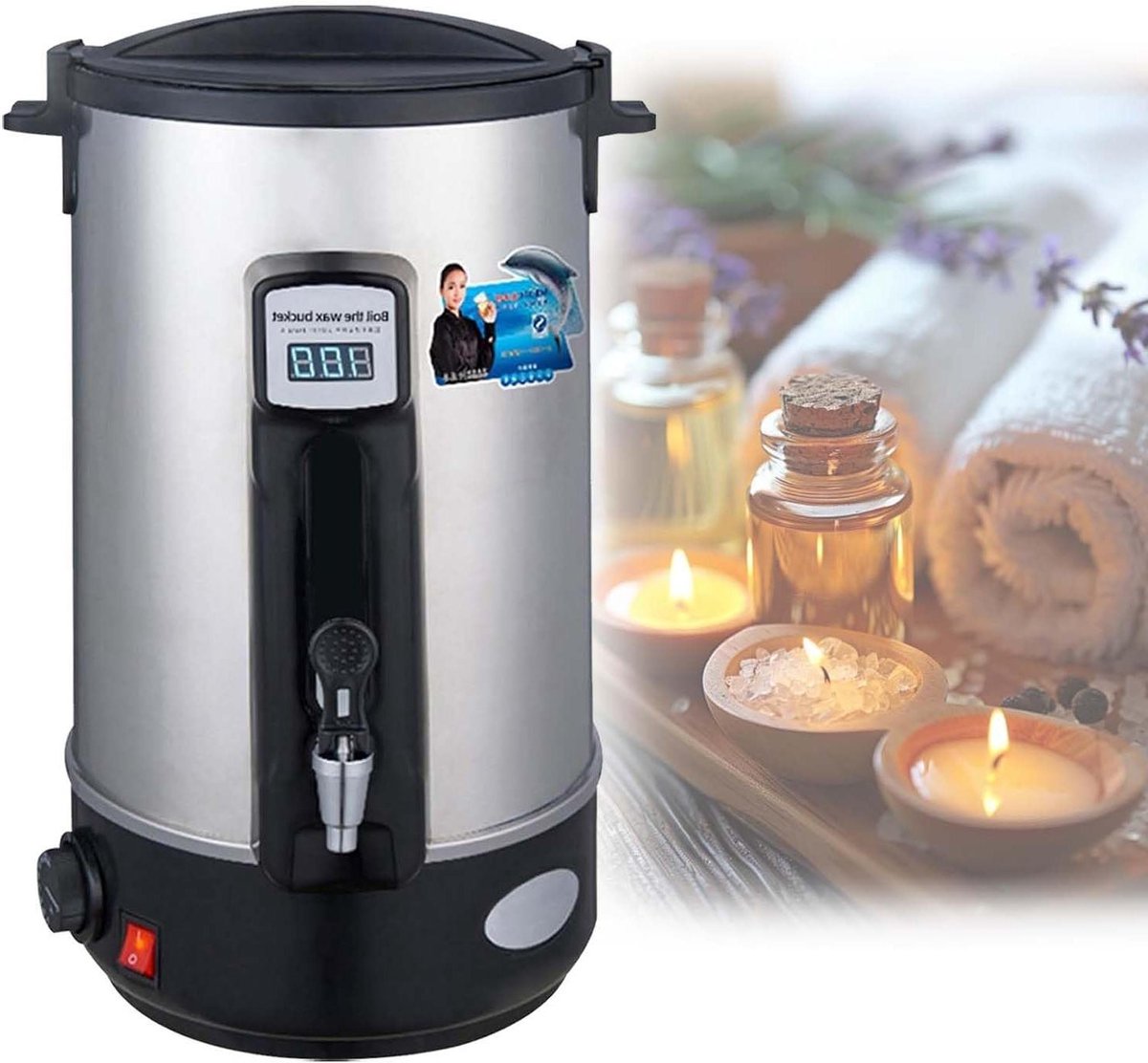 Professionele Wax Smelter - Kaarsen Wax Smelter - Kaarsen Maken - Snelle Industriële Verwarming - 8L - Zilver