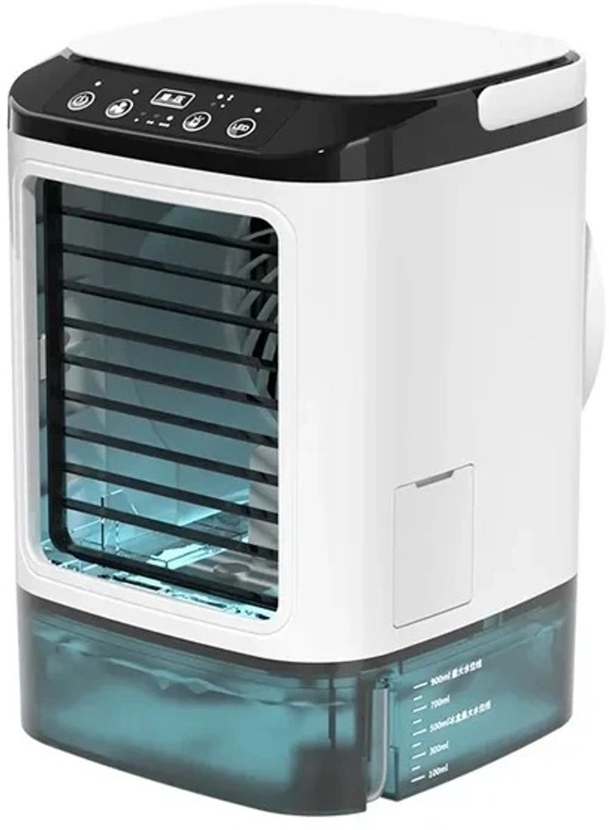 ITRONIQ Luchtkoeler Met Luchtbevochtiger en Ventilator - Mini Aircooler USB - 900 ML - 3 Standen - LED Verlichting - Wit