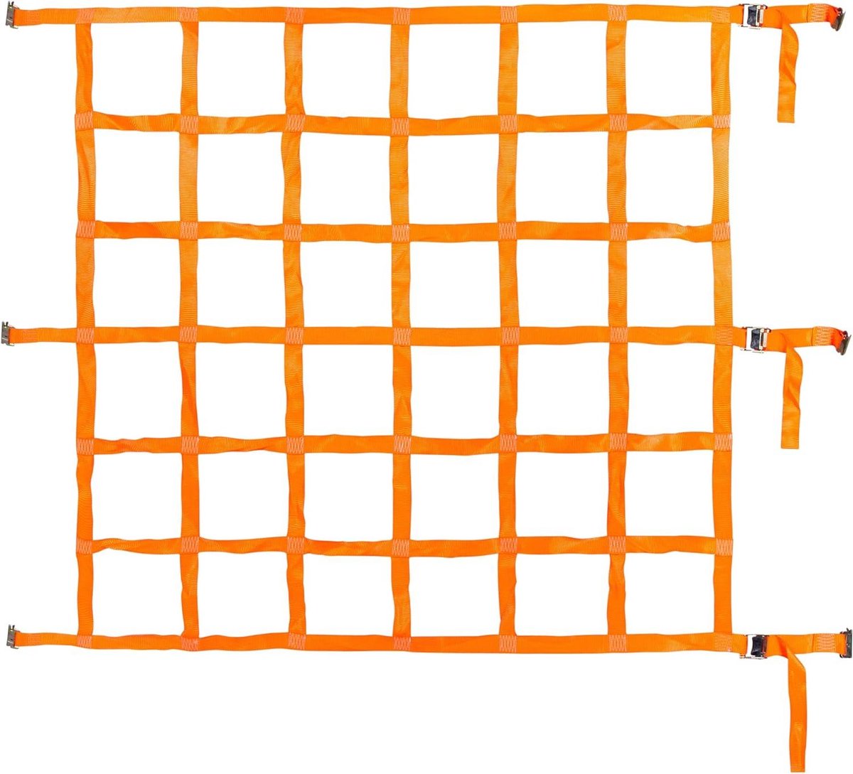 Verstelbaar Lastennet - X-track E-track - Lading Zekeren - Voorkomt Schuiven - 22.86 x 20.32 - Zwart