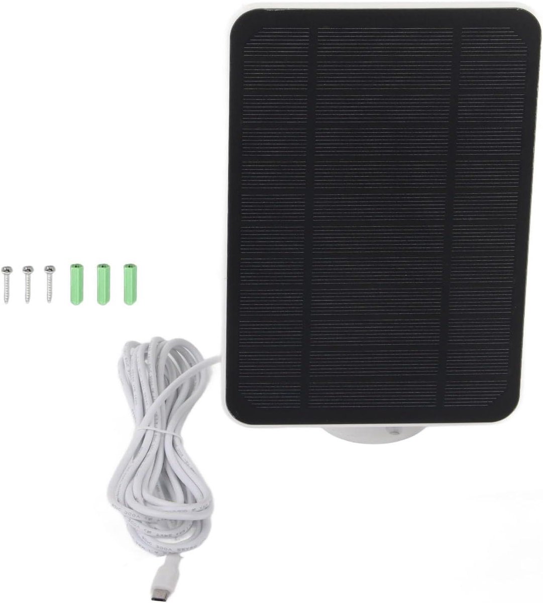 Zonnepaneel Oplader - Externe Stroombron - Camera Voeden - Verstelbare Beugel - 4W Vermogen - Wit