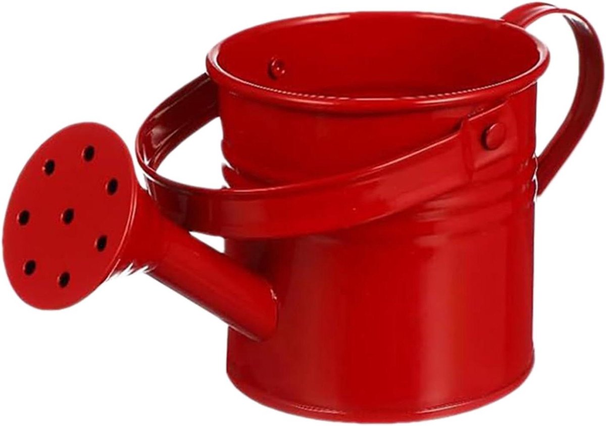 Metalen Gieter - Decoratieve Bloempot - Planten Water Geven - Ergonomisch Ontwerp - 8x8x8 cm - Rood