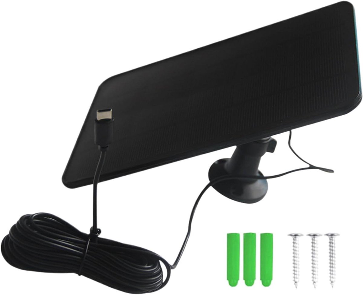 Ring Zonne-oplader,20W Laag Stroomverbruik Weerbestendig - Zonnepaneel voor Ring deurbel,voor Binnen, Thuis, Kantoor, Appartement, Studentenhuis, Balkon, Patio, Spotlight,