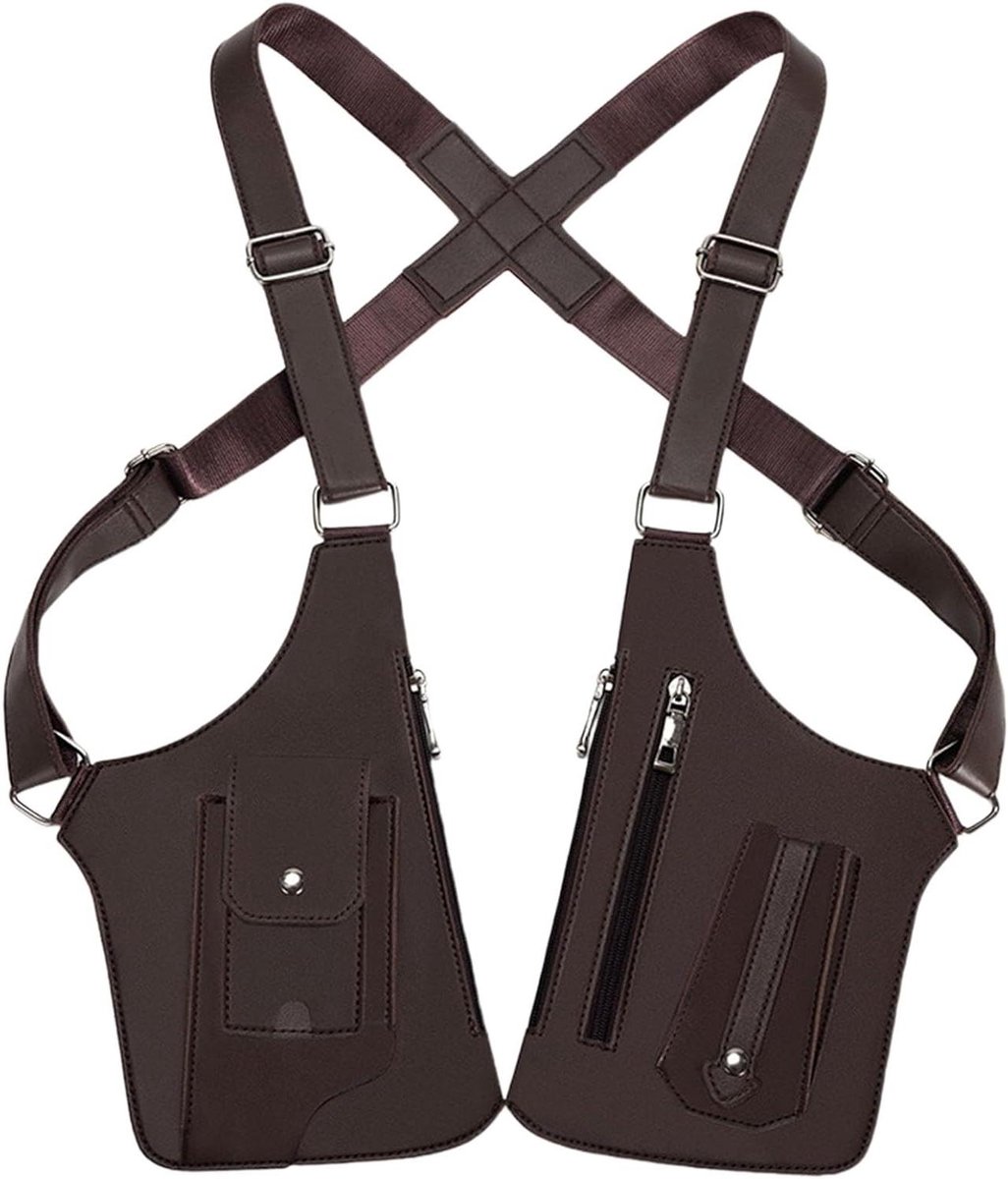 Schoudertas Heren - Satchel Tas - Dagelijks Gebruik - Verstelbare Band - 20 x 23 x 5 cm - Bruin