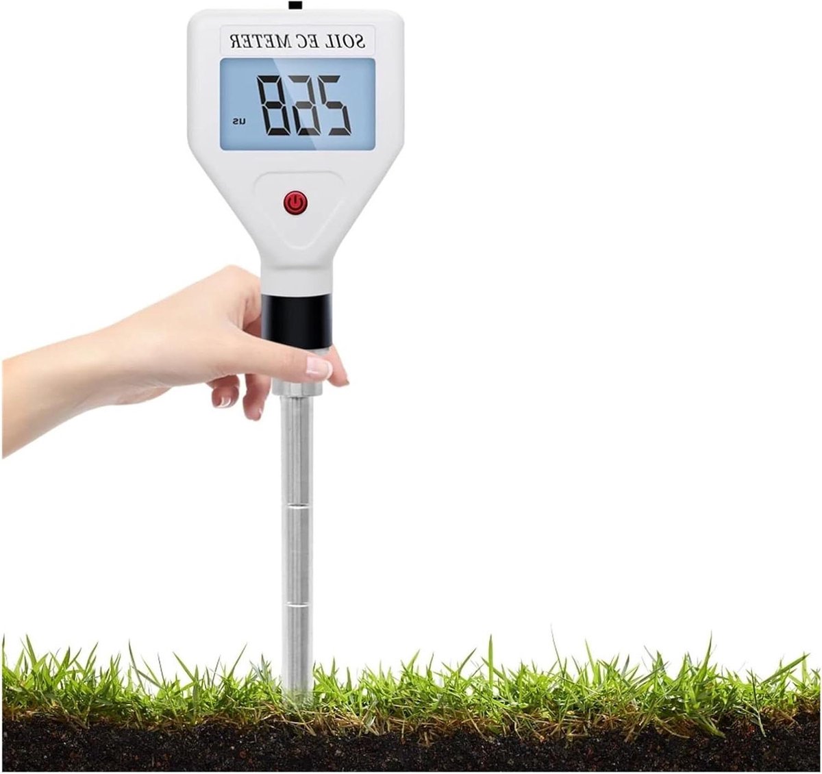 Bodemmeter - Vocht Zuurtester - Planten Verzorgen - Digitaal Display - 215X50X28 mm - Zwart
