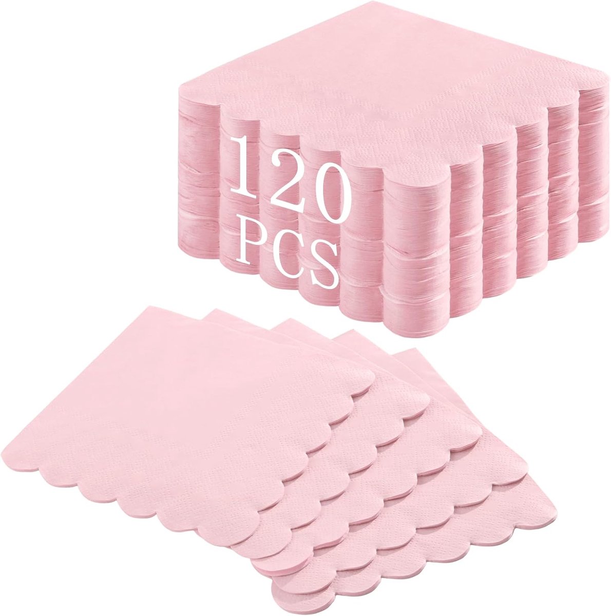 Servetten Papieren - Servetten - Tafel Servetten - Papier - Papieren Wegwerp Servetjes - Feestservetten - Voorjaar Servetten - Lunch/Diner Tafel Decoratie - 2 Laags - Lichtroze - 12,7 x 12,7 cm - 120 Stuks - van Imperatoris