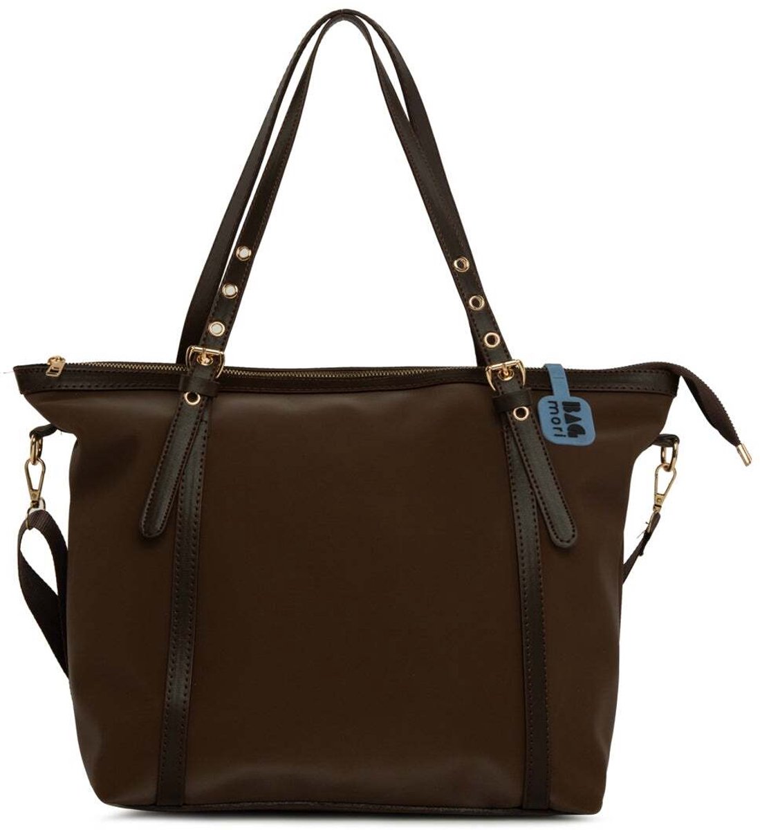 Bagmori Shopper Satijnen tote bag met riemdetail