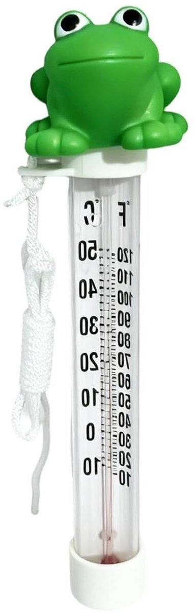 Drijvende Thermometer - Watermeter Kikker - Zwembad Temperatuur - Groot Display - 14.4 cm - Groen