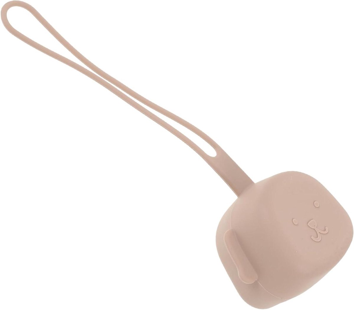 Fopspeentasje Siliconen - Speenhouder Opbergzakje - Baby Verzorging - Gemakkelijke Bevestiging - 21 x 75 cm - Lichtbruin