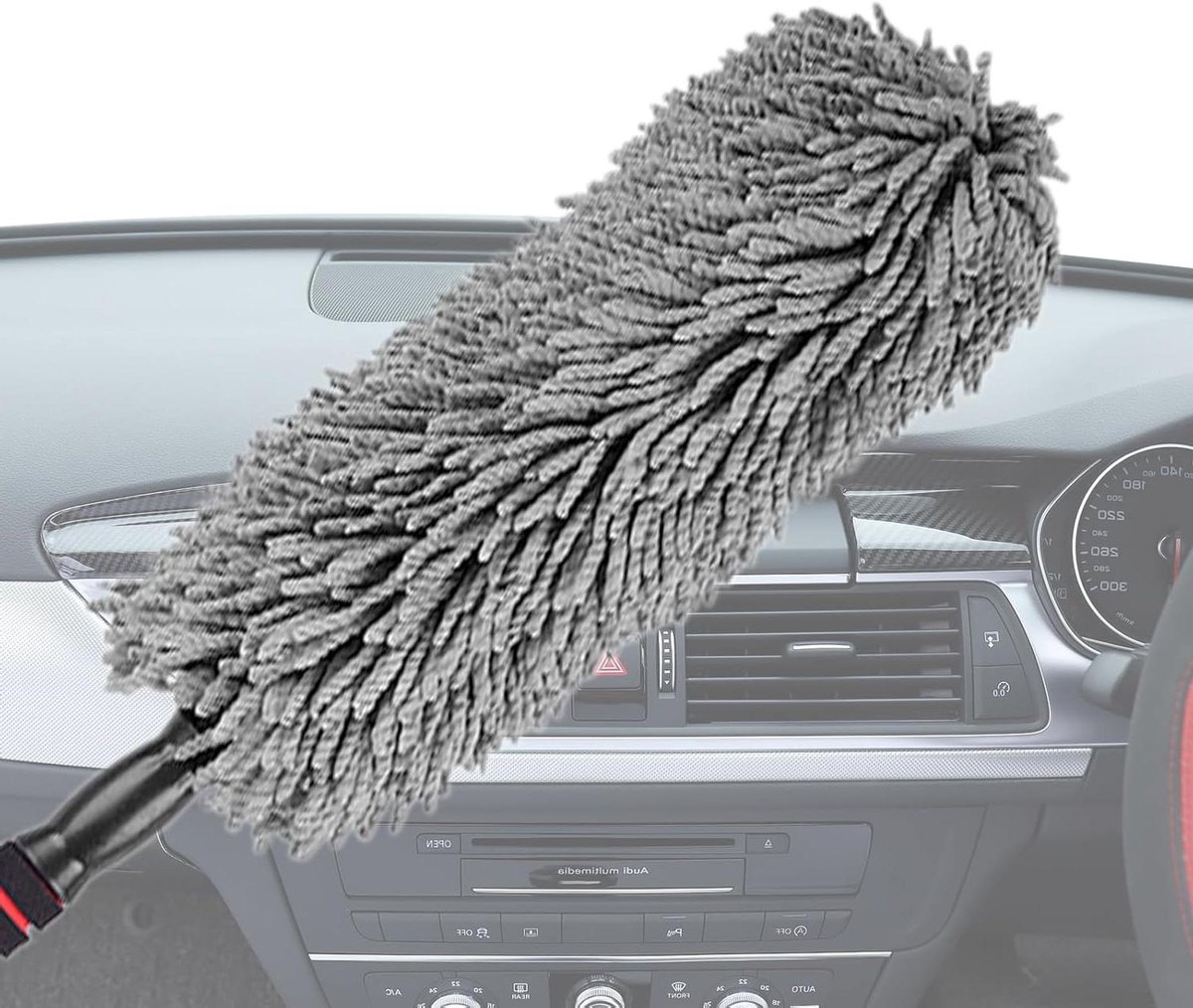 Auto Stofdoek - Microvezel Duster - Voertuig Reinigen - Telescopisch Verstelbaar - Verstelbare Lengte - Grijs