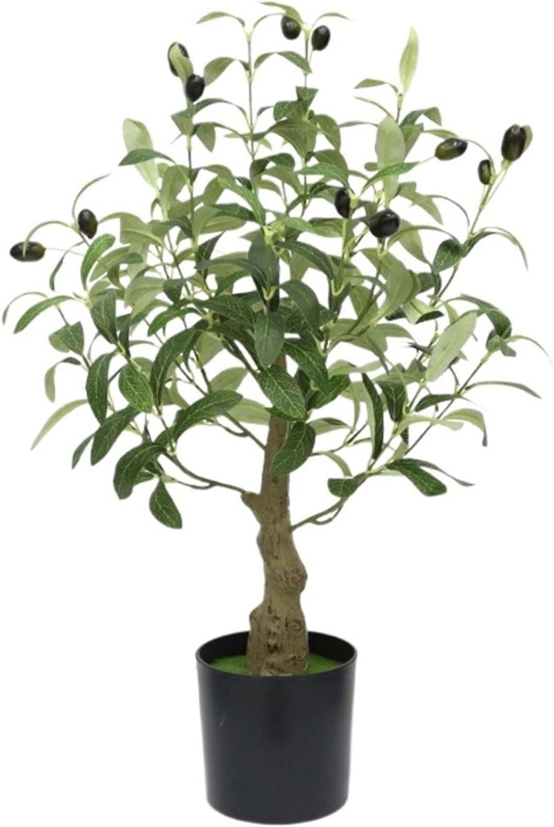 Kunstboom Olijfboom - Decoratieve Plant - Binnen Decoratie - Natuurlijke Houten Stam - 60-150 cm - Groen