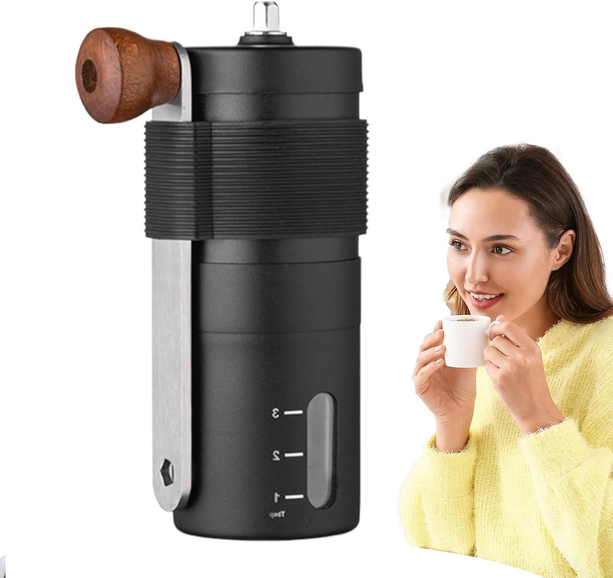 Handmatige Koffiemolen Roestvrij Staal Verse Koffie Instelbare Maalgraad 125 cm Hoog Meerkleurig