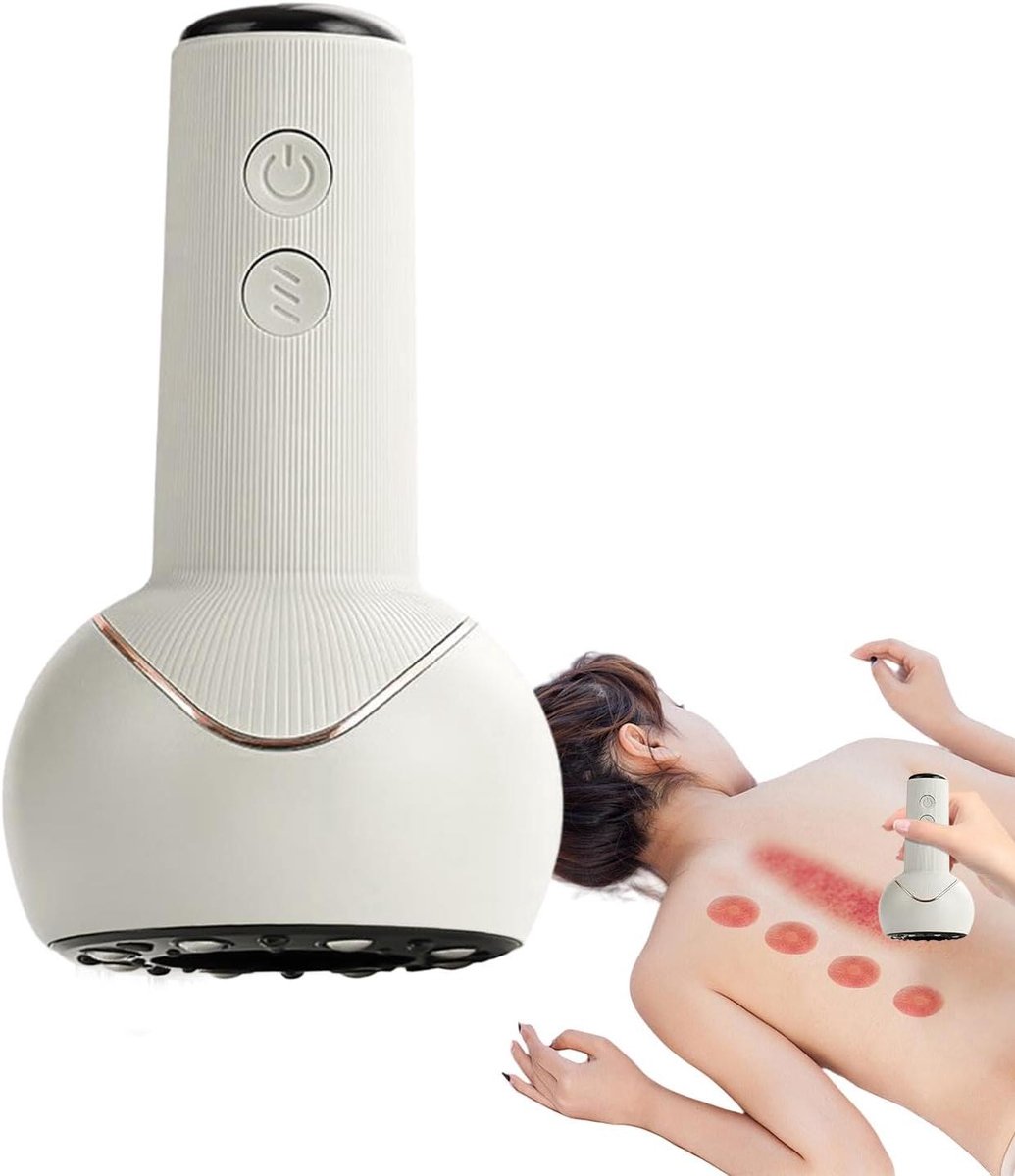 Elektrische Cupping Machine - Masseer Apparaat - Spier Ontspanning - Verwarming en Massage - 19.5 x 12.5 cm - Zwart
