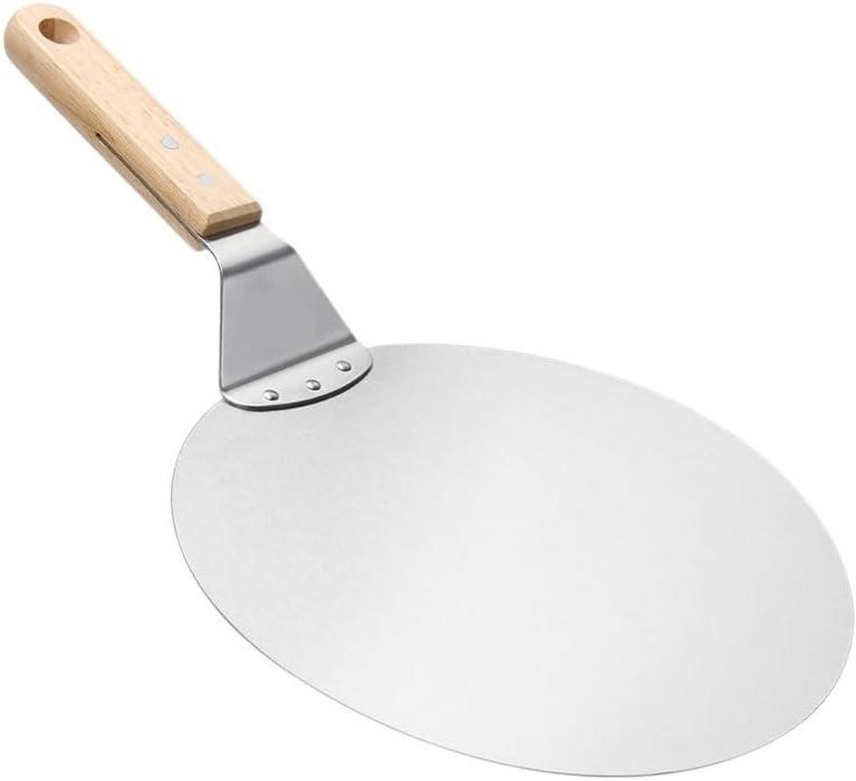 Pizza Schep - Bak Gereedschap - Oven Gebruik - Eiken Houten Handvat - Klein - Metaal