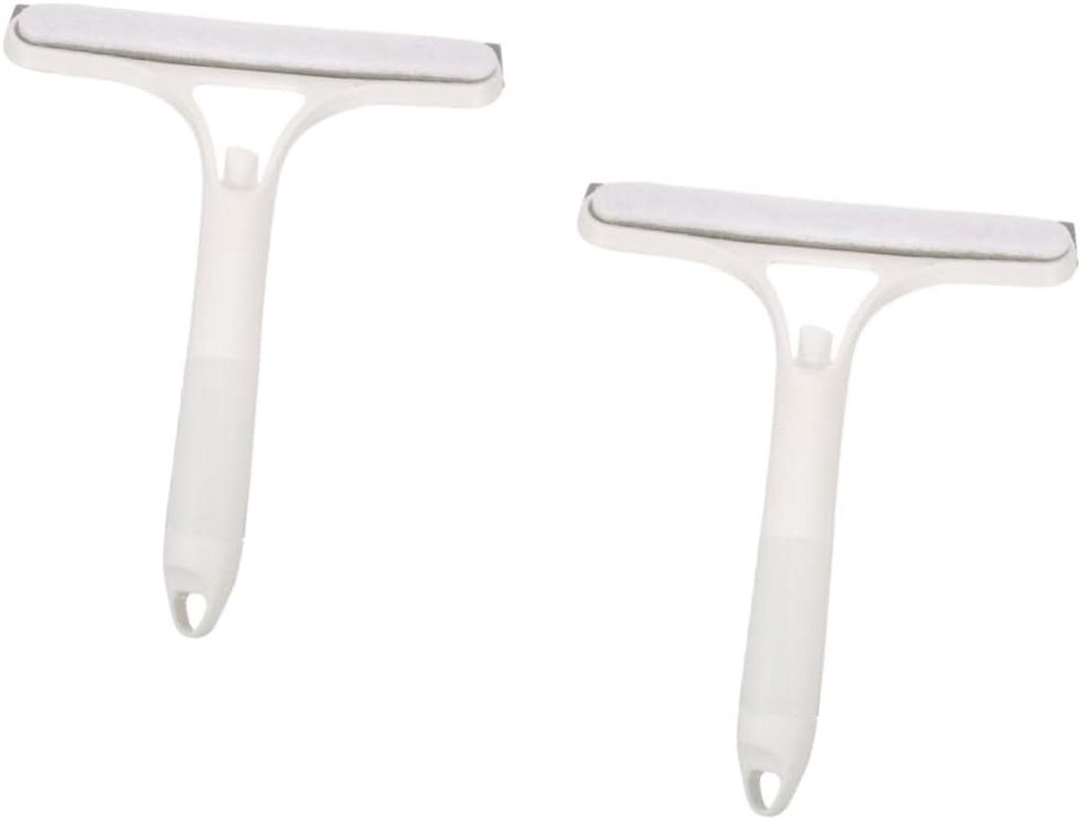 Raamwisser Set - Schoonmaakwisser Glas - Streeploos Reinigen - Met Ophanggat - 2 Delig - Zwart