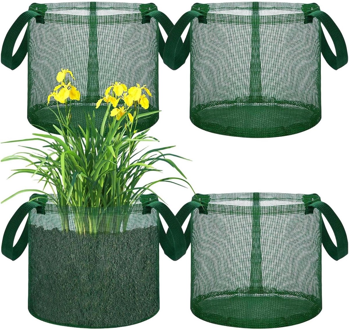 Aquatische Vijverplanten Zakken,Herbruikbare Gaasmanden Plantcontainers,Hydrokweek netpot met handvat | Geschikt voor aquarium, waterlelie, watertuin, vijver, aardbei en aquatische toepassingen