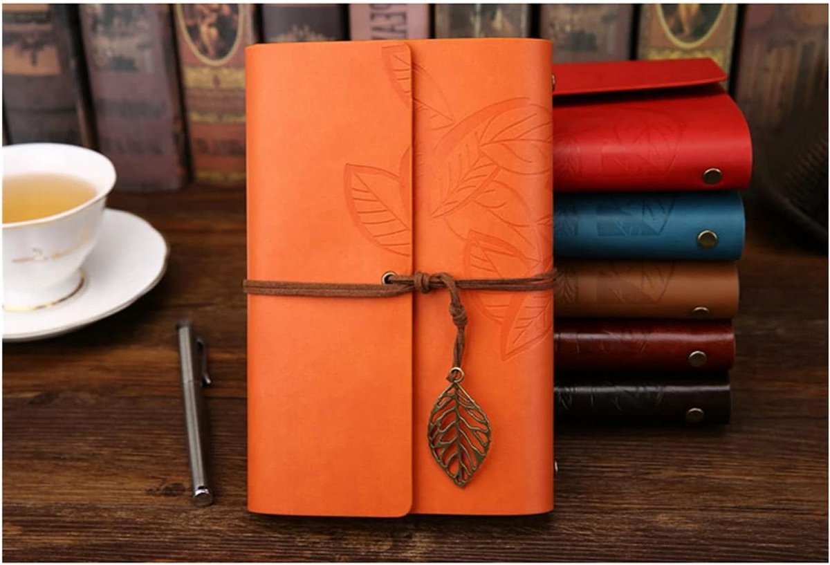Vintage Notitieboek - Dagboek Agenda - Schrijven Plannen - Klassieke Stijl - 165x220mm - Bruin
