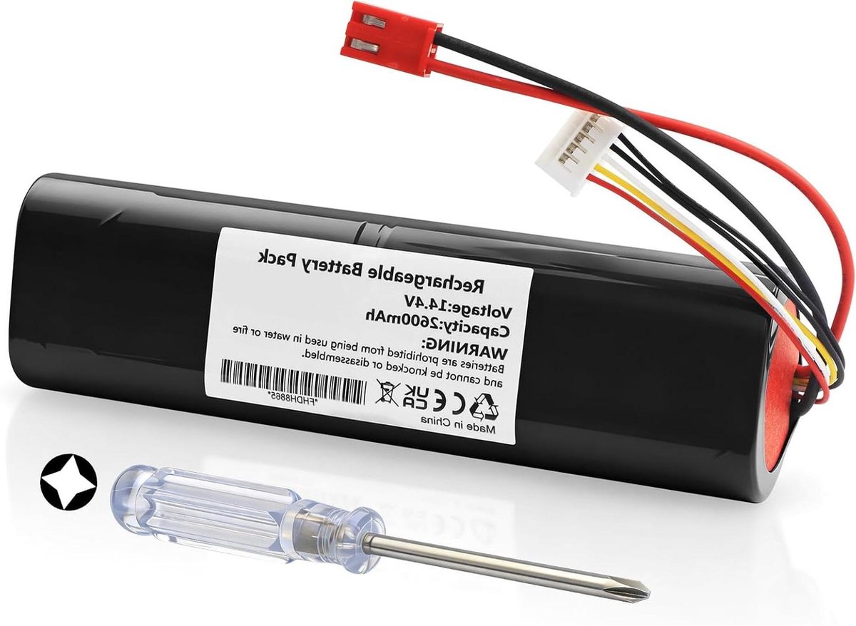 Stofzuiger Accu - Vervangende Batterij - Huishoudelijk Werk - Snelle Installatie - 14.4V 2600mAh - Zwart