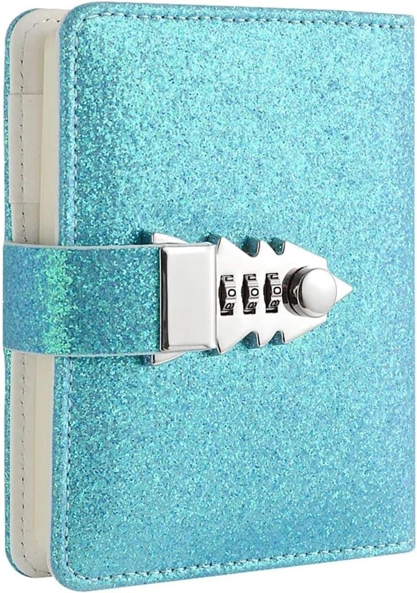 Schrijven NotebookA7 Wachtwoordboek met slot Dagboek Student Briefpapier Notebook Carry Reisboek Kladblok Dagboek Kantoor Schoolbenodigdheden Student(Blue)