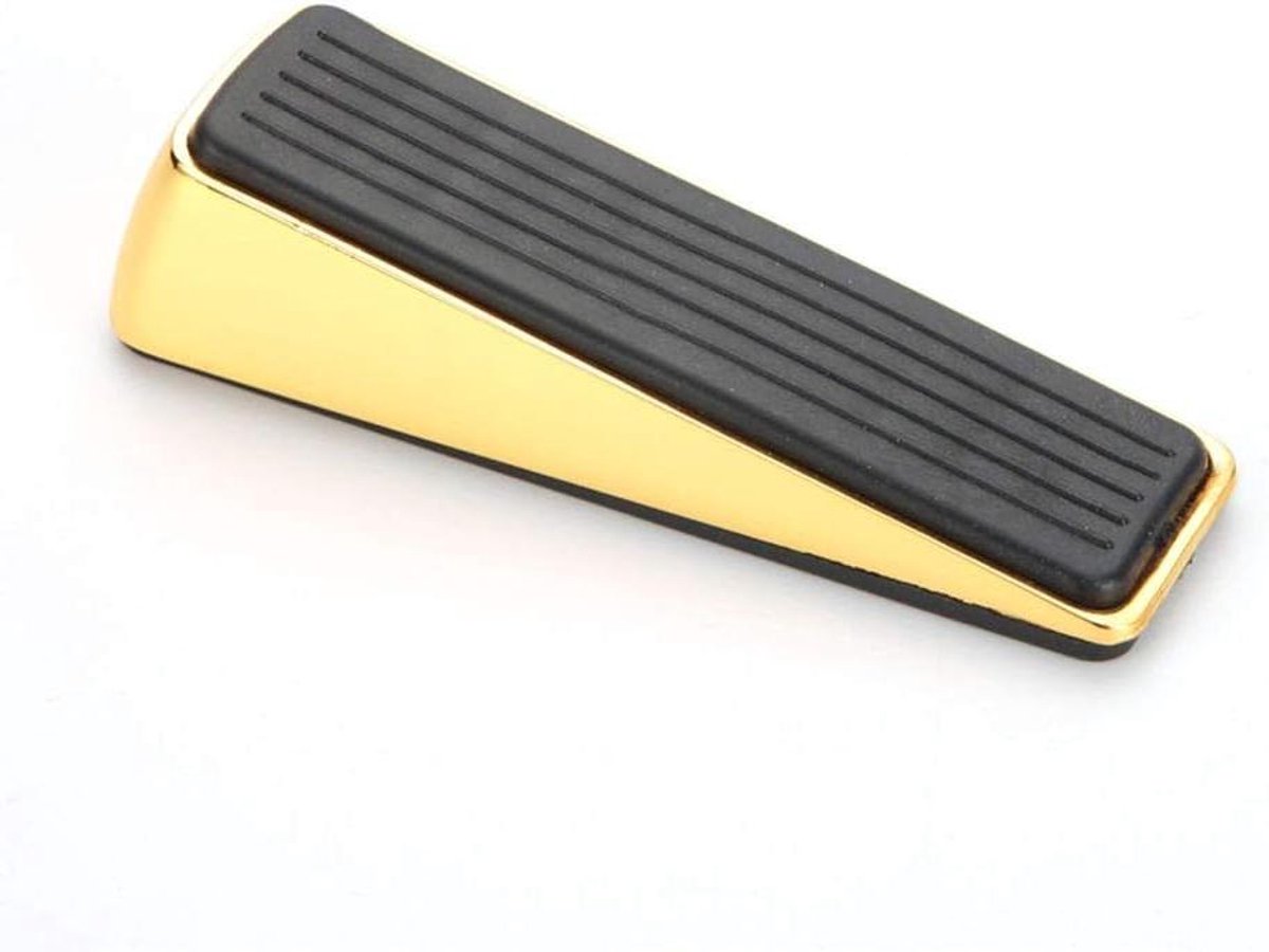 Deur Stopper Wig - Deurstopper Heavy Duty - Deuren Open Houden - Zinklegering Non-Slip - 12cm x 3.3cm - Geborsteld Goud