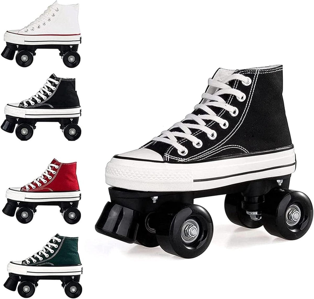 Rolschaatsen Quad skates Outdoor recreatie Klassiek dubbel rij ontwerp – Donkerblauw