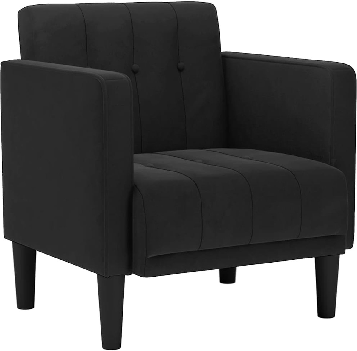 vidaXL Fauteuil - met - armleuningen - zwart - 53 - cm - fluweel