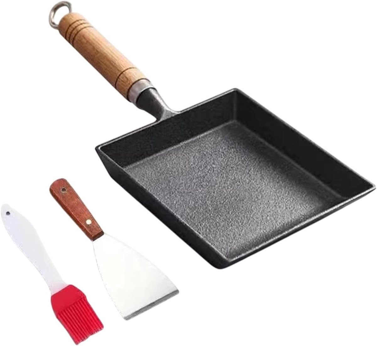 Gietijzeren Koekenpan - Compact Kookgerei - Ontbijt Bakken - Geavanceerde Antiaanbaklaag - 2.82 Pond - Zwart