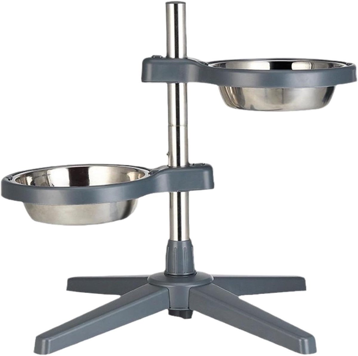 Verstelbare Voerbakken - Hondenbak Set - Comfortabel Eten - Groeit Mee Met Hond - Tot 45 cm Hoog - Zwart