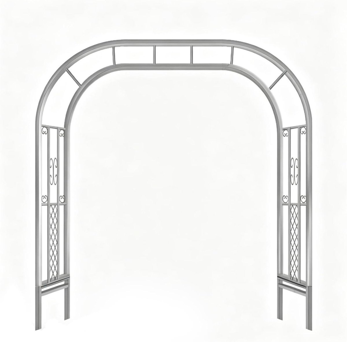 Rozenboog Metaal - Tuinboog Klimrek - Planten Steunen - Robuust Weerbestendig - 180cm X 230cm - Wit