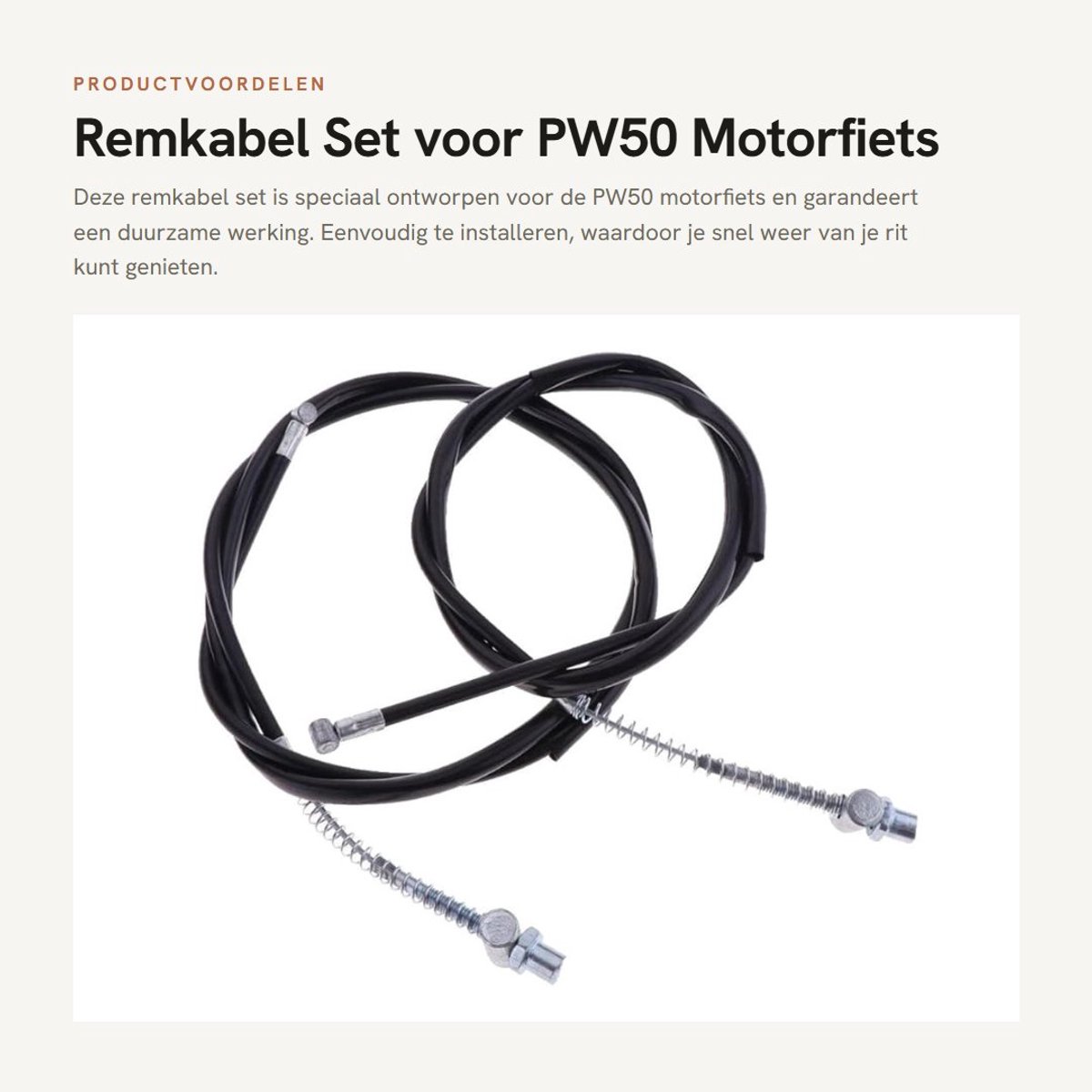 Dailygoods- Remkabelset Duurzaam - Remkabel Achter 1200 mm - Remkabel Voor 900 mm - Vervangend - Metaal - Hoogwaardig Materiaal - Remkabels