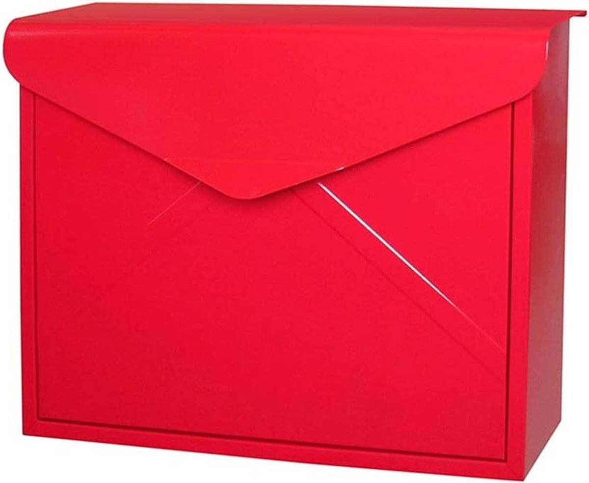 Brievenbus - Postbak Muur - Post Ontvangen - Waterdichte Klep - 38x12.5x29.4 cm - Rood