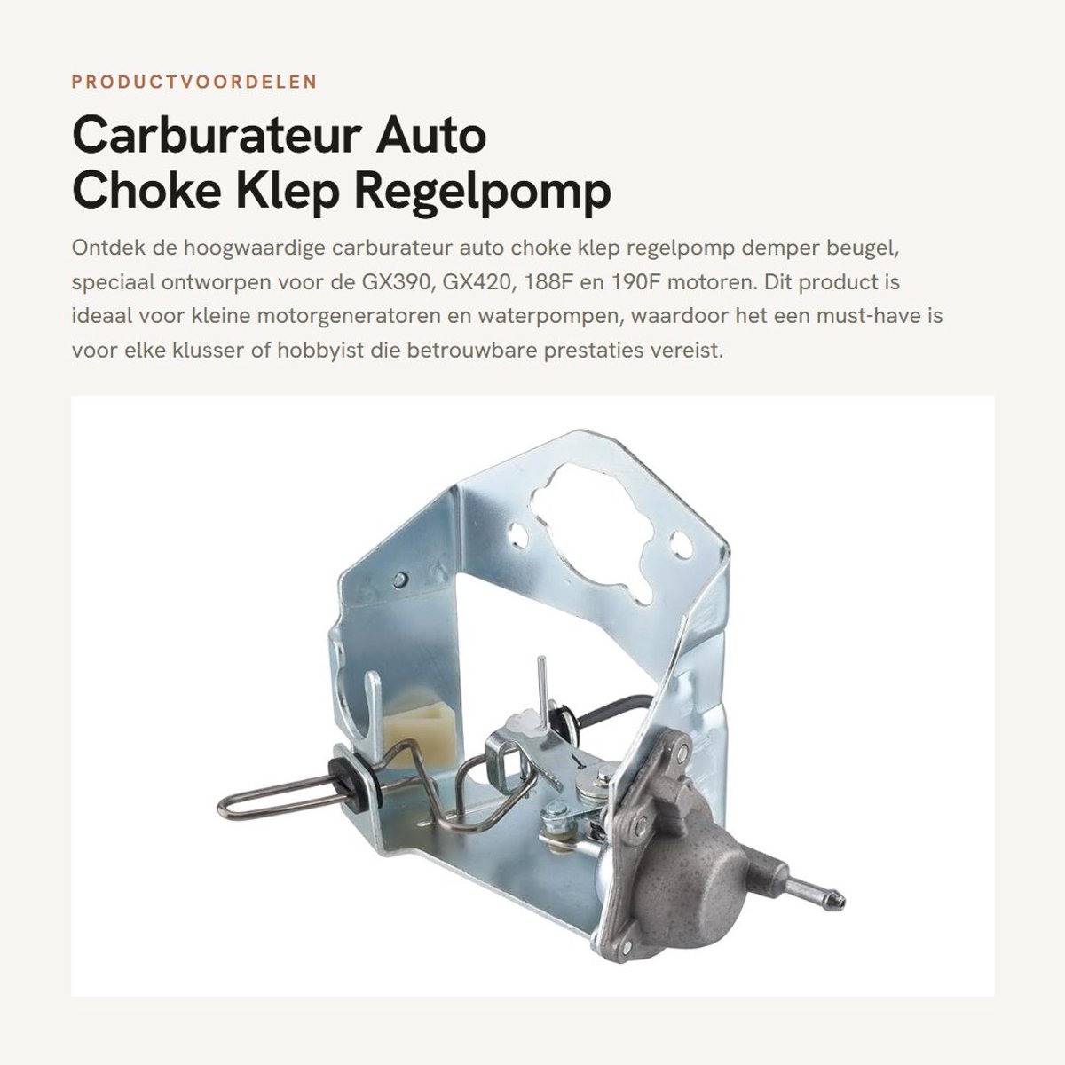 Dailygoods- Carburateur Choke Klep Beugel - Carburateur Afstelgereedschap - Carburateur Synchronisatie Set - Voor GX390/GX420/188F/190F - 4-takt Benzinemotor - Inclusief 1 x Beugel - Motorcarburateur