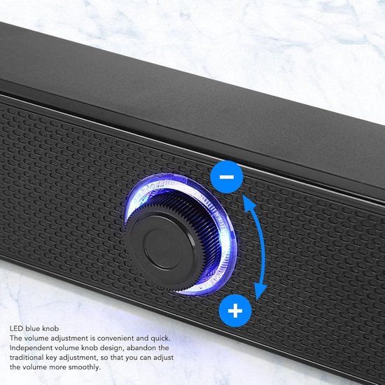 Computer Luidsprekers - Desktop Soundbar - Muziek Luisteren - HiFi Helder Geluid - 31.5 cm Lang - Zwart — afbeelding 5