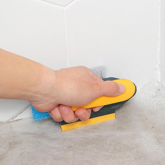 Voegenborstel - Schoonmaakborstel - Tegels Schrobben - Ergonomisch Handvat - 17 cm Lengte - Grijs — afbeelding 5