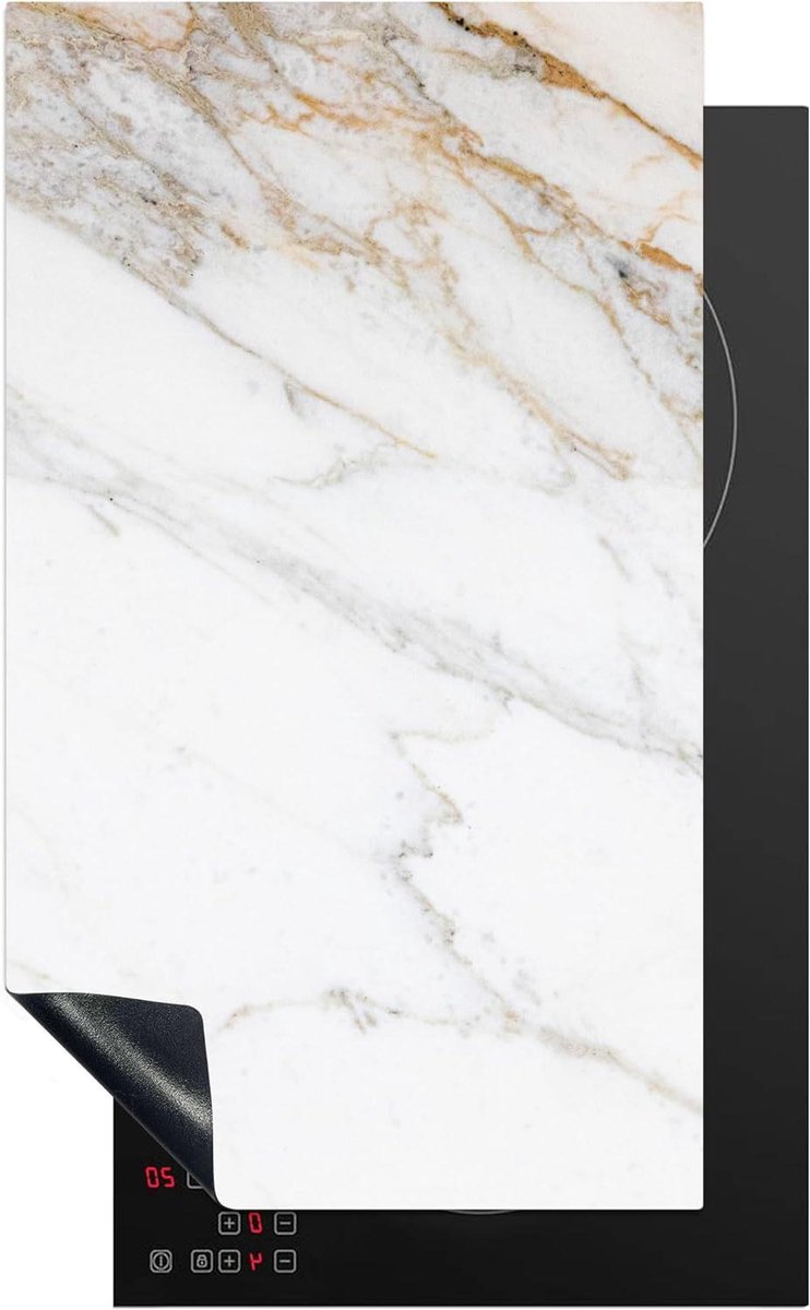 Inductiebeschermer Kookplaat mat Keuken verfraaien Vuil waterafstotend 30x52 cm Wit Goud