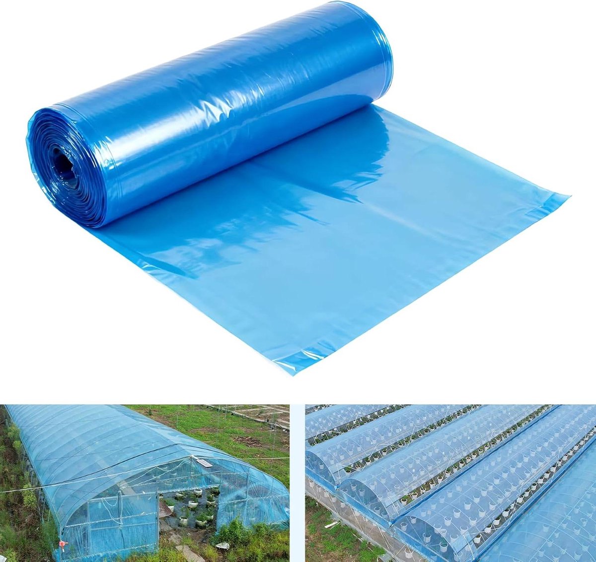 Kasfolie - Plastic folie Tuinfolie - Planten Kweken - Druppelvrij en UV-bestendig - 4x10m - Lichtblauw