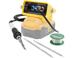 Draadloze soldeerbout station voor Dewalt 20V Max batterij, 3 ijzeren tips, snelle verwarming soldeer, nauwkeurige warmteregeling, automatische slaap, laagspanningsbescherming