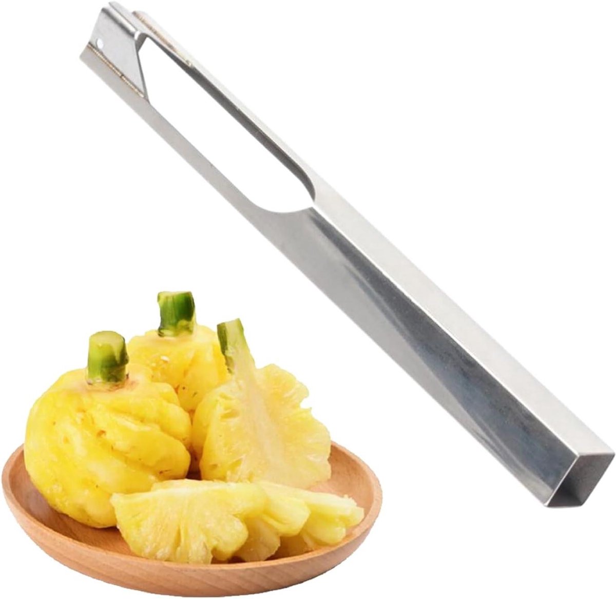 Ananas Oogverwijderaar - V-vormige tool - Fruit voorbereiden - Roestvrij staal - 11 cm - Zilverkleurig