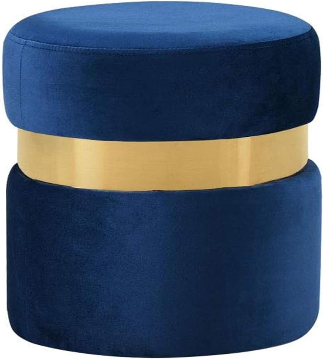 Voetenbank Gestoffeerd - Poef Kruk - Voeten Rusten - Verwijderbare Flanellen Hoes - 41x41x49 cm - Blauw