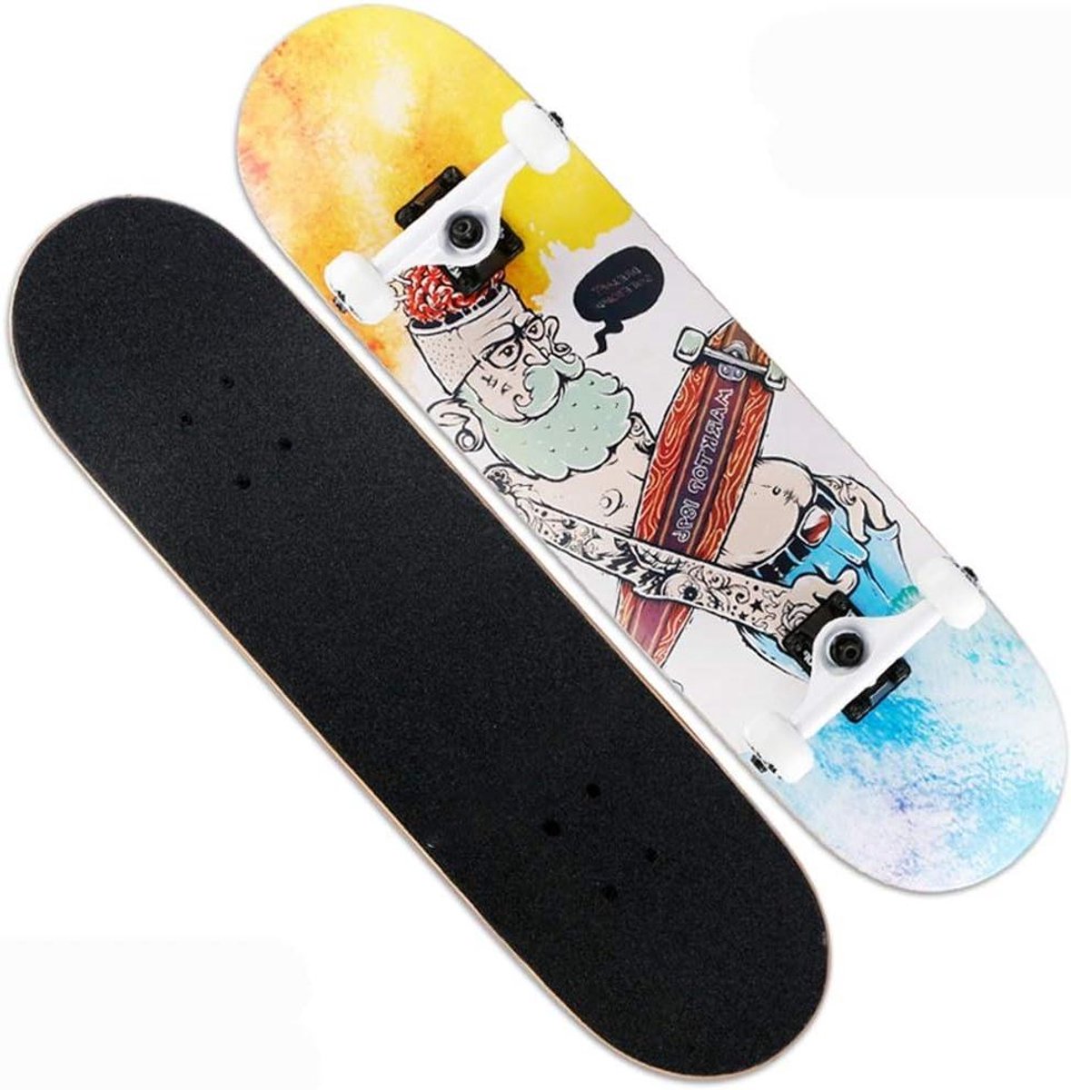 Skateboard 31.25 Inch Longboard Cruiser Hard Rock Esdoorn Geschikt Voor Volwassen Tieners Dubbele Kick Professionele Skateboard 100A PU Wiel ABEC 11 Lager Kids Compleet
