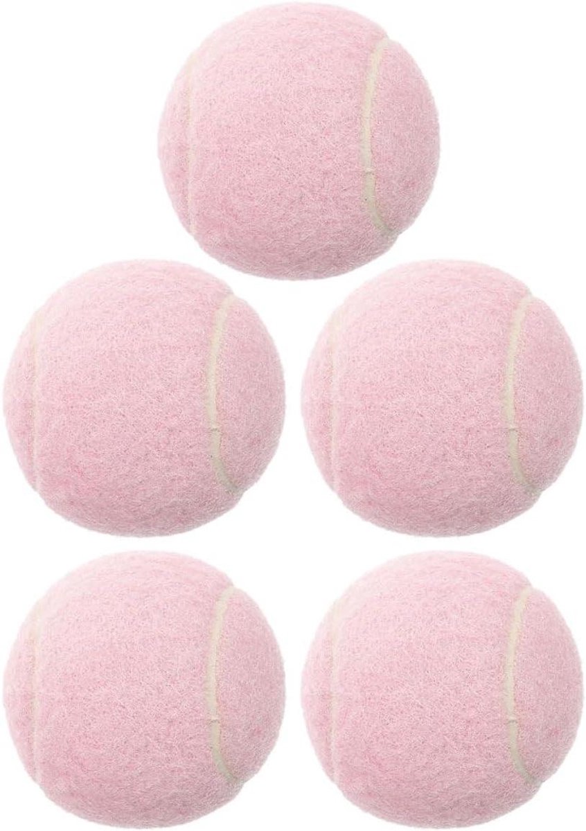 Tennisballen Set - Trainingsballen - Tennis Oefenen - Gemakkelijk te hanteren - 5 stuks - Roze