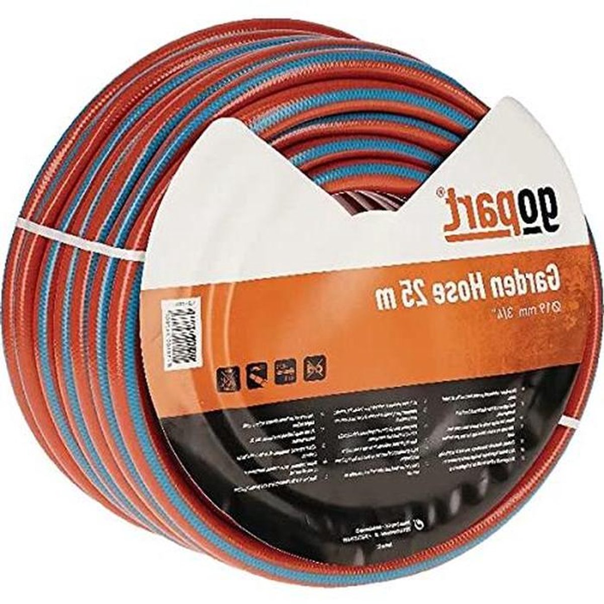 Flexibele tuinslang - Waterleidingslang - Tuin besproeien - Algenbestendige coating - 25 meter - Oranje blauw