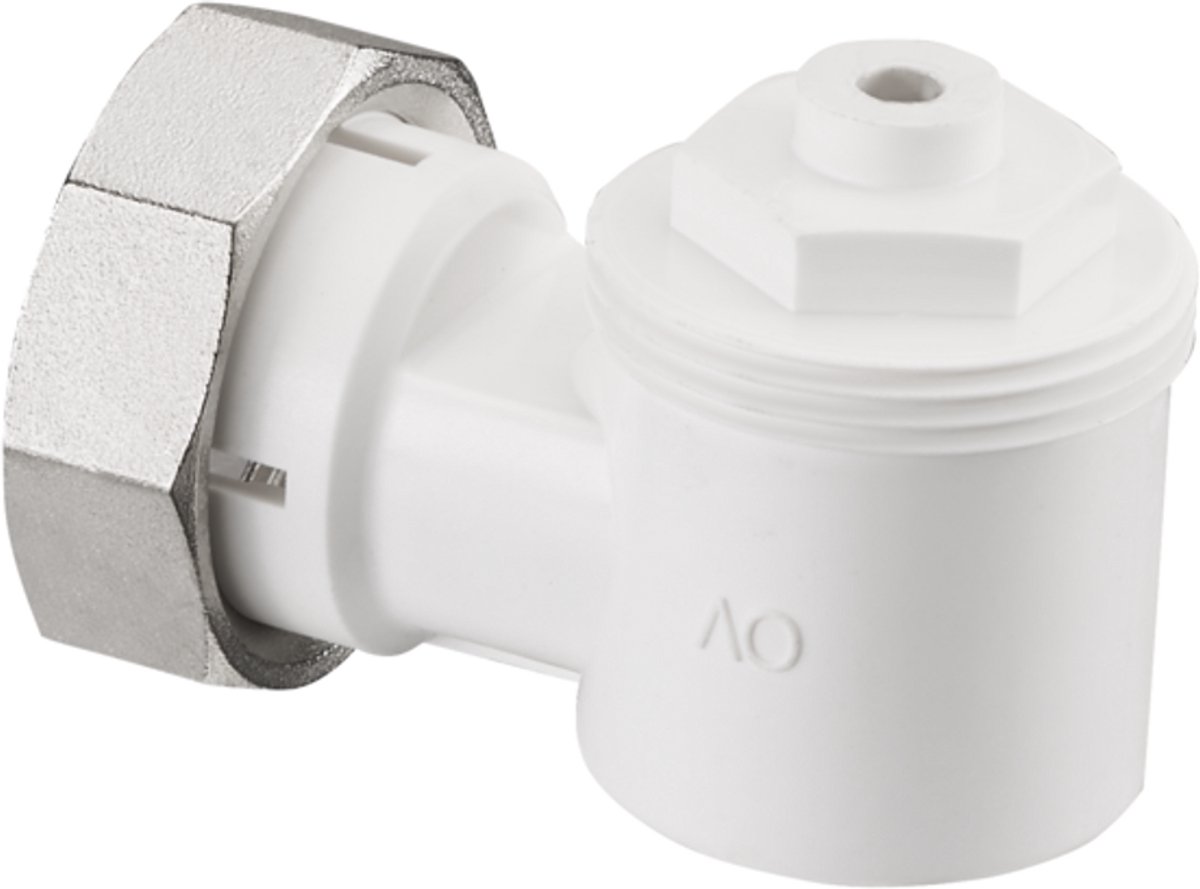 OVENTROP Hoekadapter voor ventiel-HK schroefaansluiting M 30x1,5, wit, 1011450