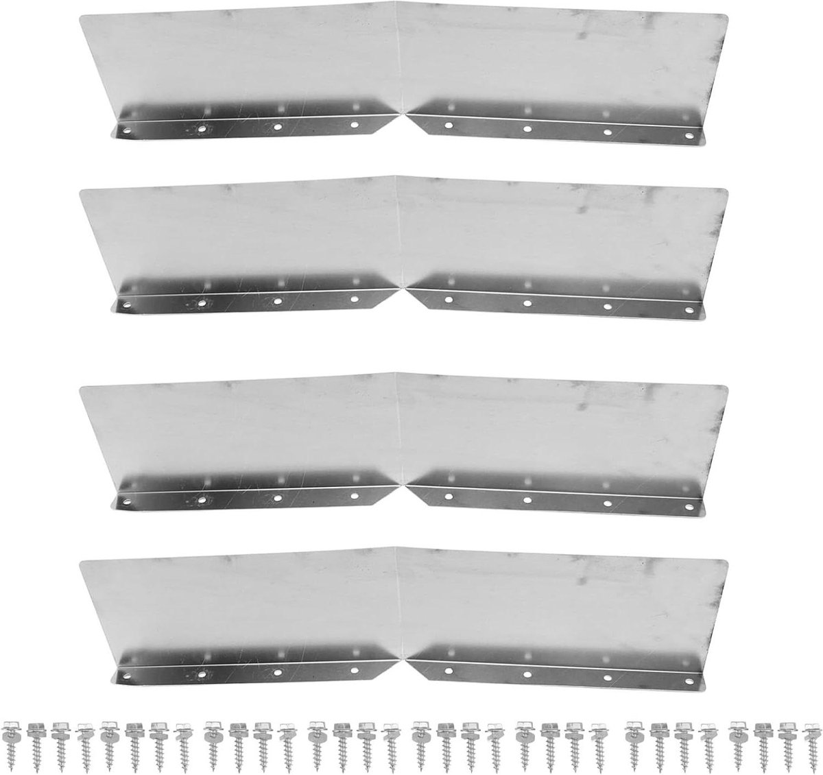 Gootbeschermers - Dakgoot - Regenwater Beheer - Aluminium Materiaal - 4 stuks - Grijs
