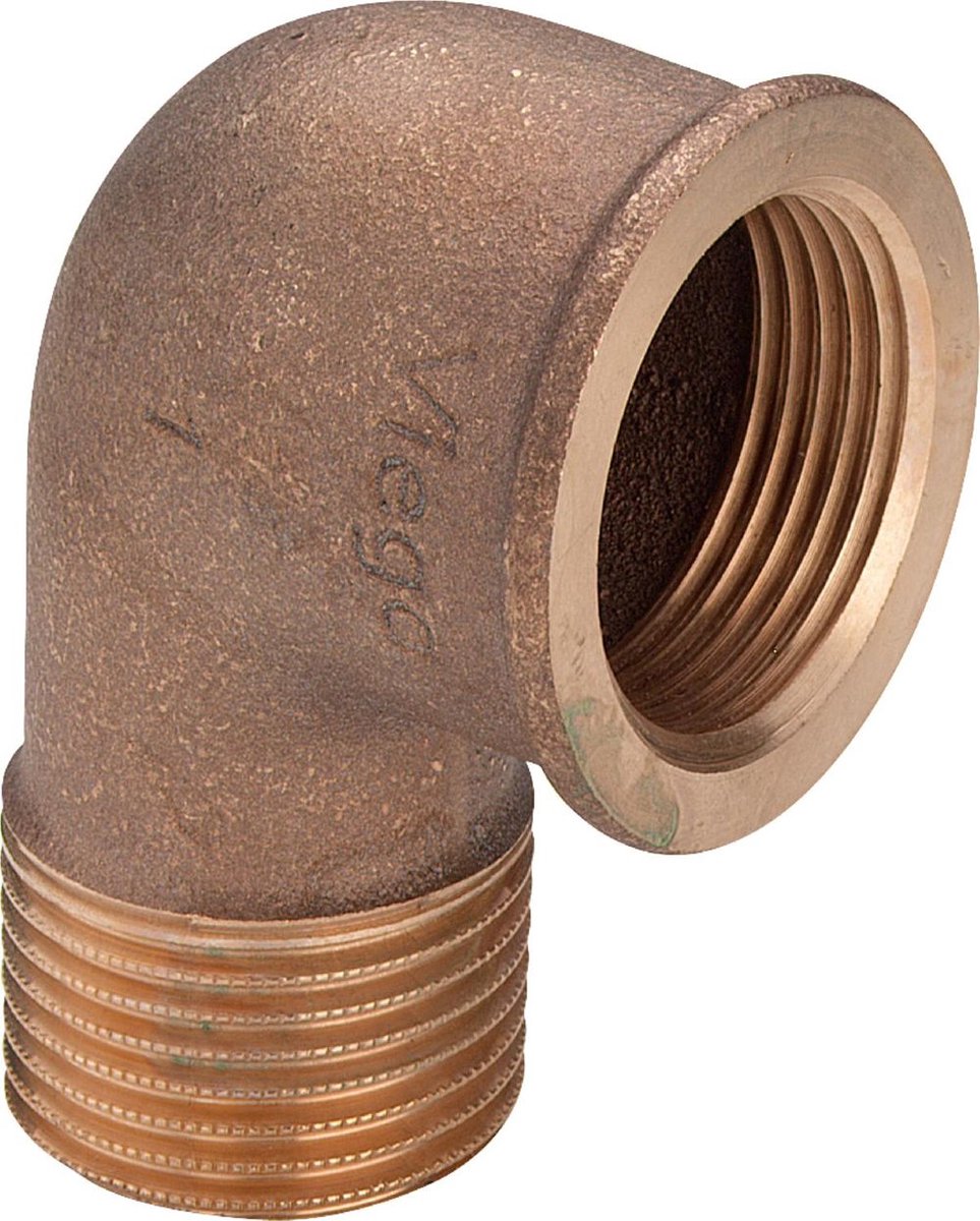 Viega Profipress G Aansluitbocht 90 graden, R 1, Rp 1 rood messing model 2614.5, 444792