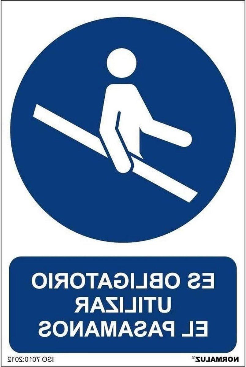 Normaluz RD25627 - Plakbord is verplicht om de leuning te gebruiken, vinylsticker 15 x 20 cm met CTE, RIPCI