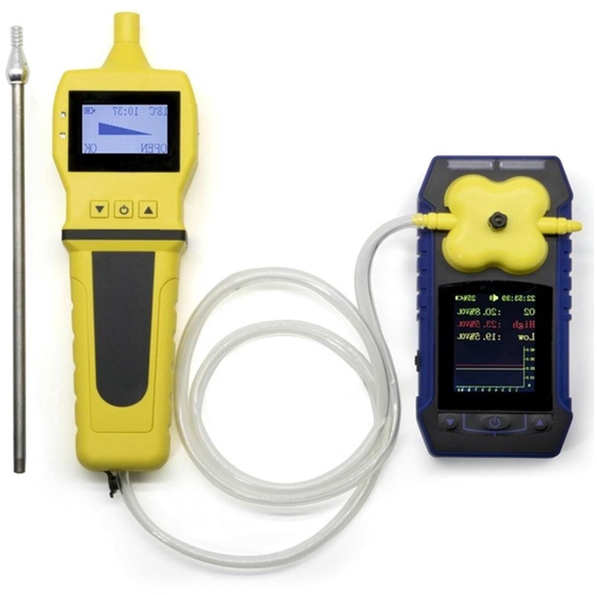 Luchtkwaliteit Monitor - Gas Analyzer - Veilig Werken - 4 In 1 Detector - IP65 Bescherming - Zwart